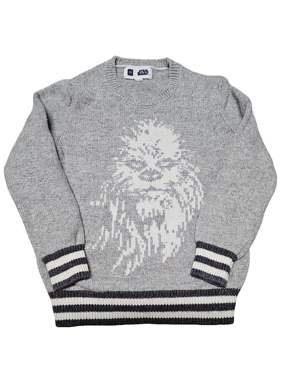 GAP Star Wars Chewbacca Sweater Kid S 6–7 Gray Knit Lucasfilm Official, 10% Wool
